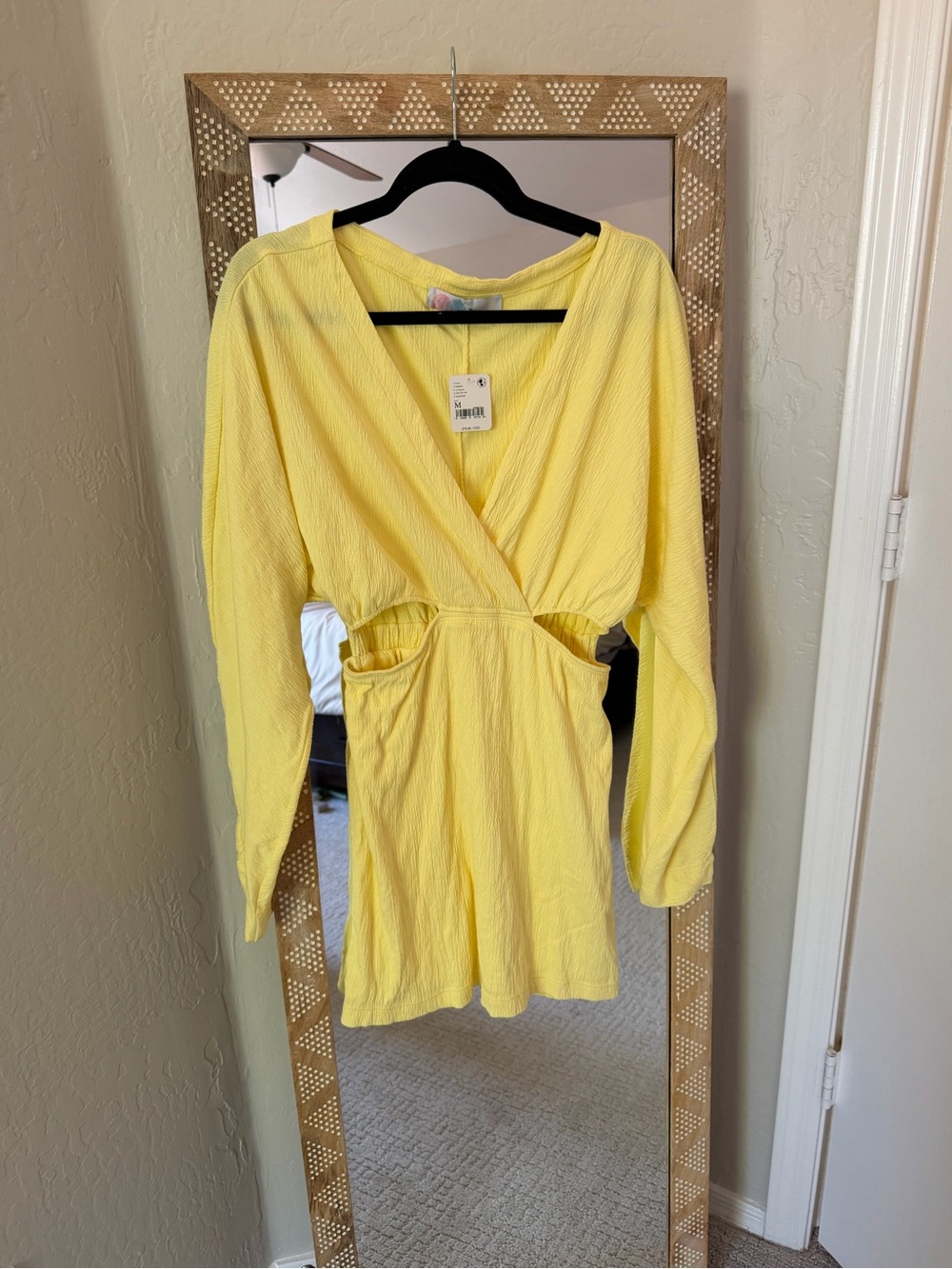 New Free People Beach Stasia Dress Yellow
